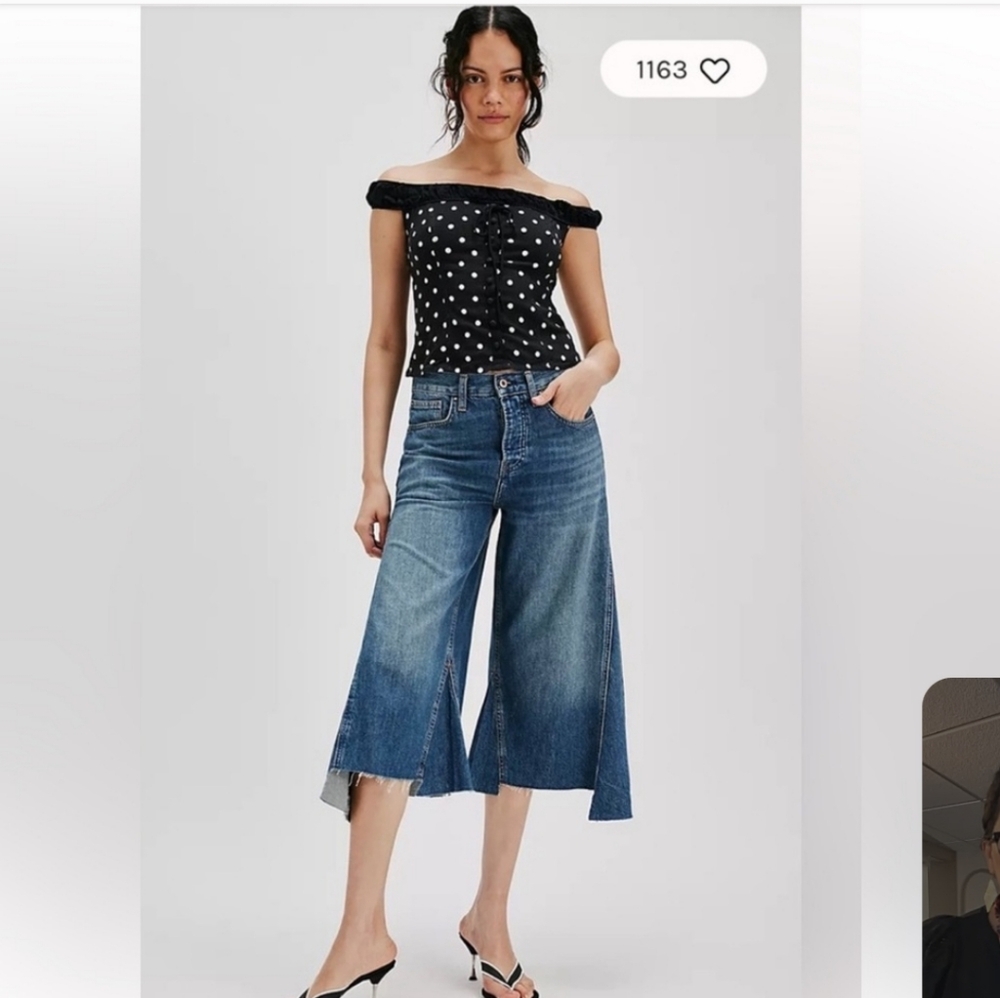 SOLD - WE THE FREE Women's Blue Denim Culottes